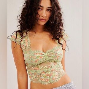 FP Garden Party Lace Tee NWOT